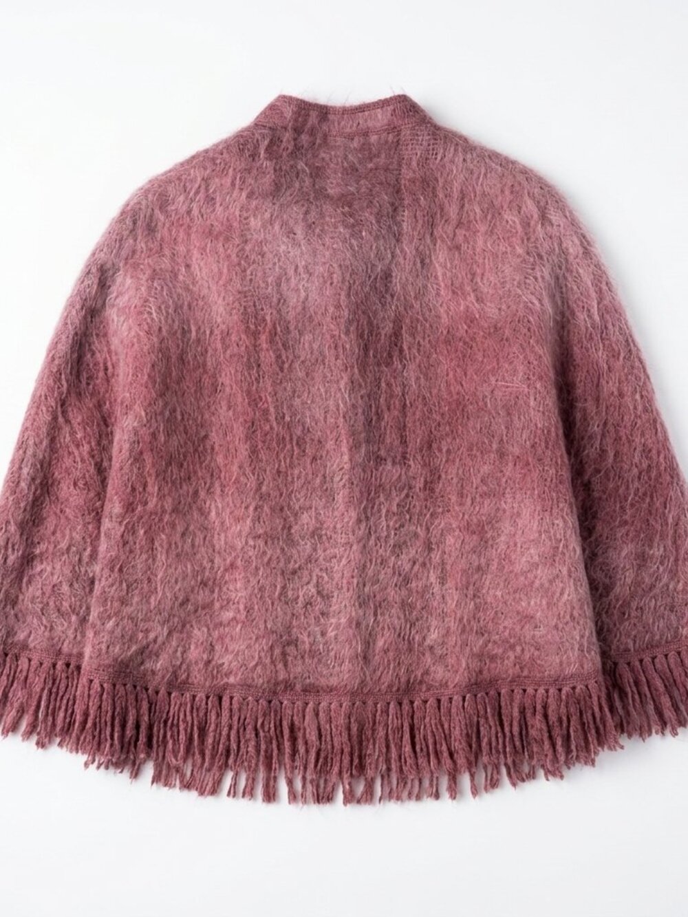 Cool Pink Mohair Wool Cape Poncho - Size Small - Picture 2 of 7